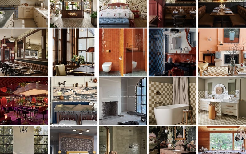 Interior design mood board