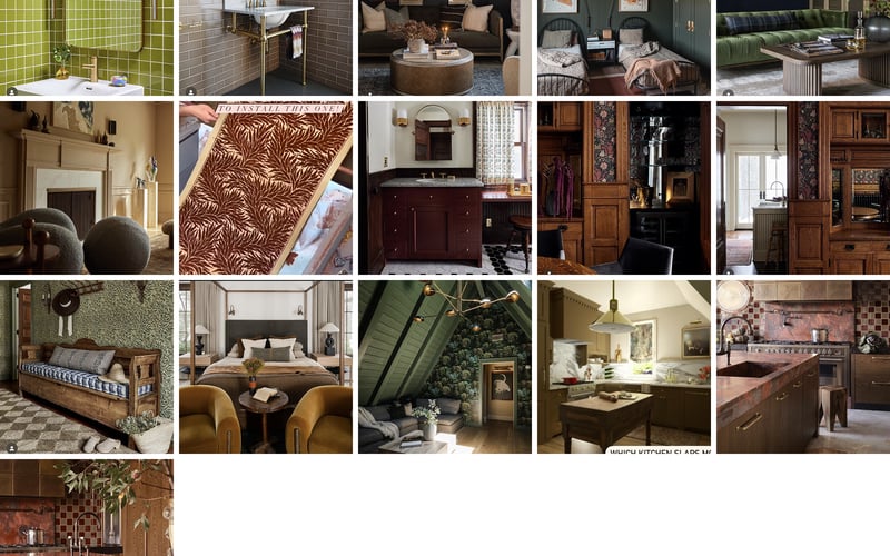 Interior design mood board